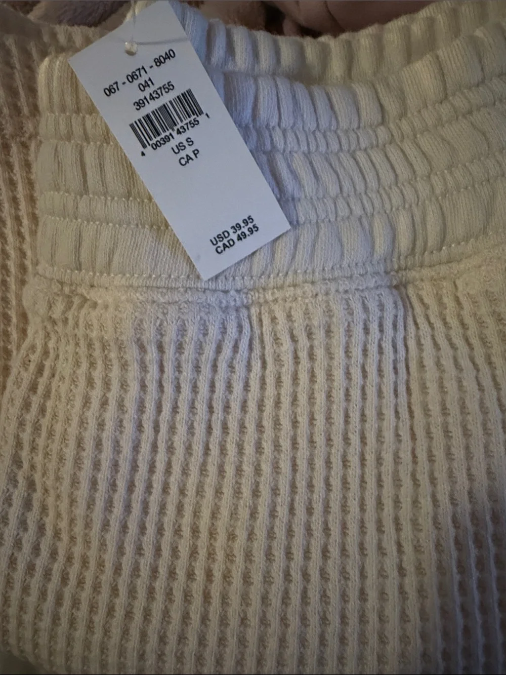 Aerie High Waisted Waffle Knit Lounge Shorts - Cream